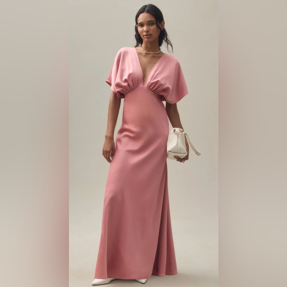 BHLDN Dusty Rose Dress with Label Detail
